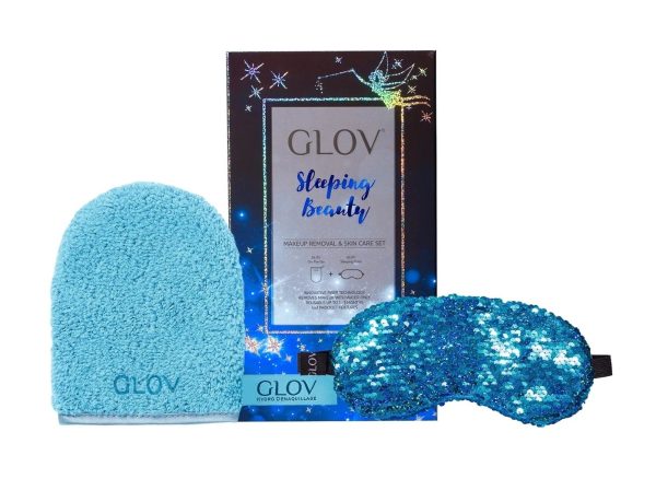 Glov Sleeping Beauty Set Glov: Sleeping Beauty, Sleep Mask, Blue + Sleeping Beauty, Textile Makeup Remover Glove, Bouncy Blue - For Women