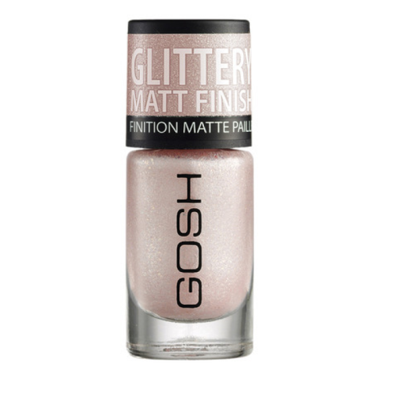 Gosh, Glittery, Matt Finish, Nail Polish, 06, Soft Pink, 8 ml - For Women