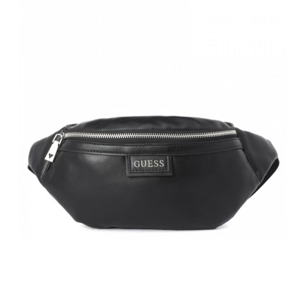 Guess, Scala, Synthetic Leather, Textile Fanny Pack, HMESCAP1230, Black, 21.3 x15 x 7.5 cm, For Men - For Men