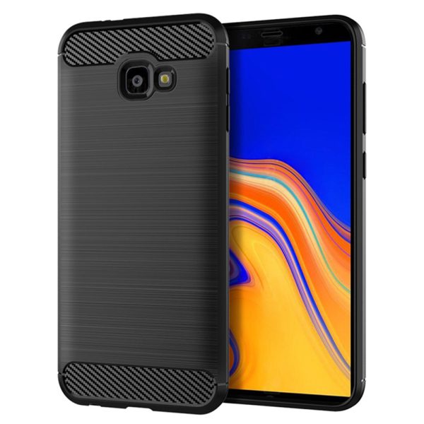 Husa Carbon Silicone pentru Samsung Galaxy J4 Plus (2018), Negru