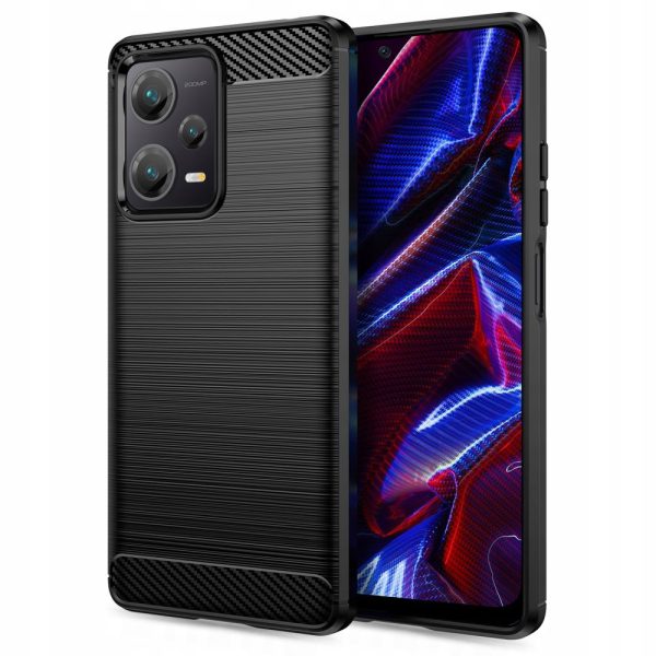 Husa Carbon Silicone pentru Xiaomi Redmi Note 12 5G, Negru