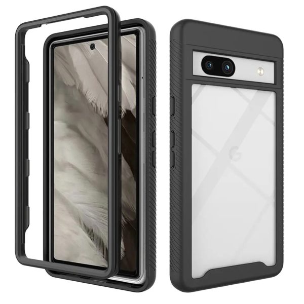 Husa Defense 360 + folie protectie pentru Google Pixel 7a, Negru