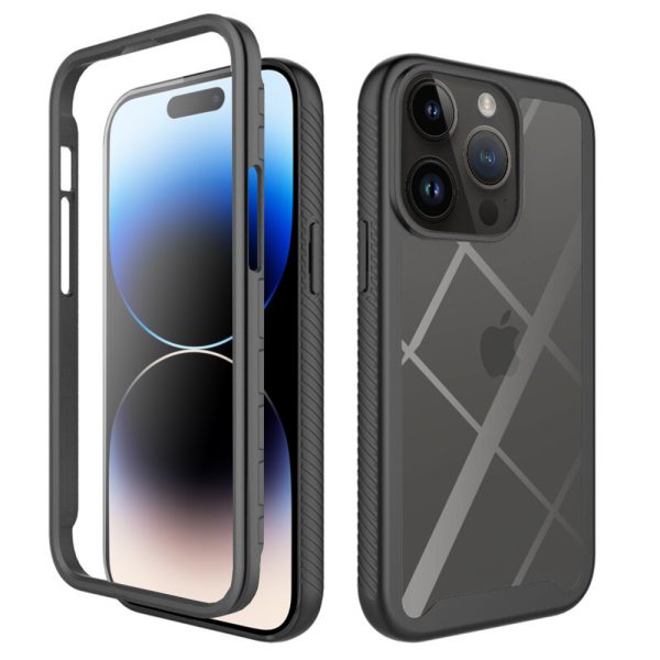 Husa Defense 360 + folie protectie pentru iPhone 14 Pro, Negru