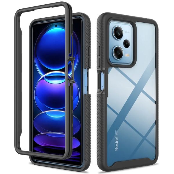 Husa Defense 360 + folie protectie pentru Xiaomi Redmi Note 12 5G, Negru