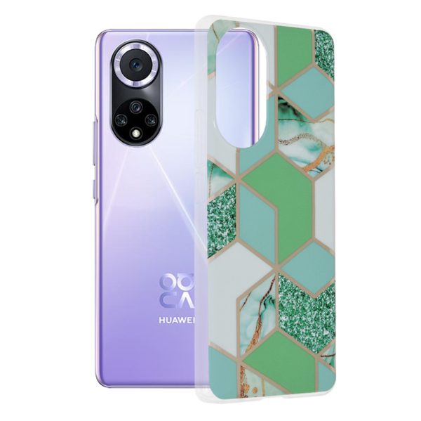 Husa Huawei Nova 9, Techsuit Marble Series, Green Hex