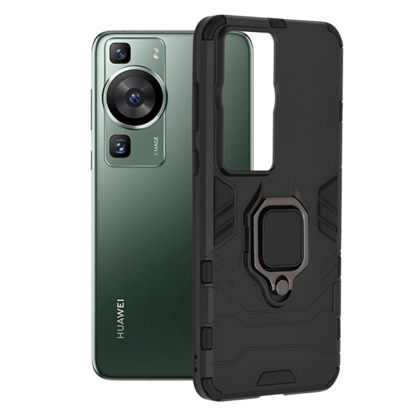 Husa Huawei P60 Pro, Techsuit Shield Ring, Negru