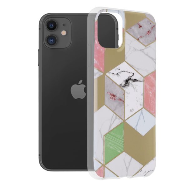 Husa iPhone 11, Techsuit Marble Series, Purple Hex