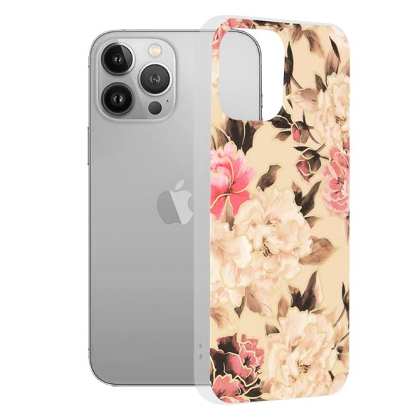 Husa iPhone 13 Pro Max, Techsuit Marble Series, Mary Berry Nude