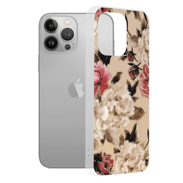 Husa iPhone 13 Pro, Techsuit Marble Series, Mary Berry Nude