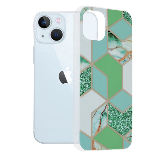 Husa iPhone 13, Techsuit Marble Series, Green Hex