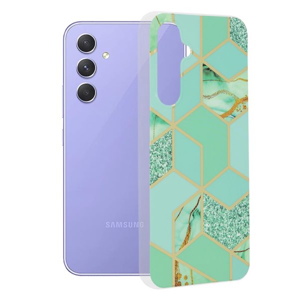 Husa Samsung Galaxy A54, Techsuit Marble Series, Green Hex