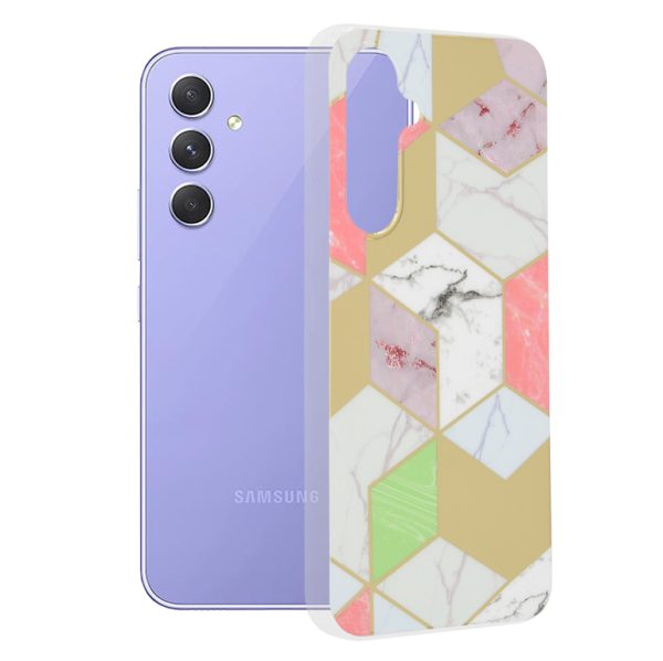 Husa Samsung Galaxy A54, Techsuit Marble Series, Purple Hex