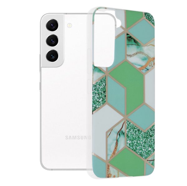 Husa Samsung Galaxy S22, Techsuit Marble Series, Green Hex