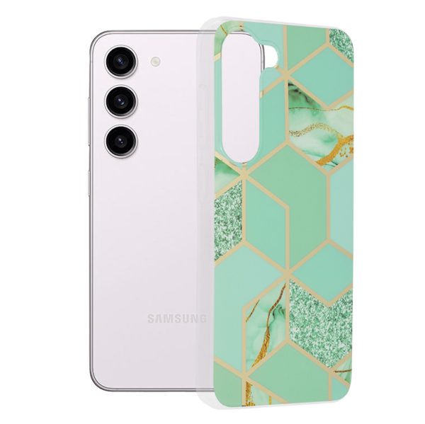 Husa Samsung Galaxy S23, Techsuit Marble Series, Green Hex