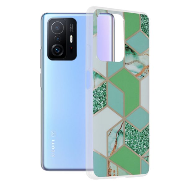 Husa Xiaomi 11T 11T Pro, Techsuit Marble Series, Green Hex