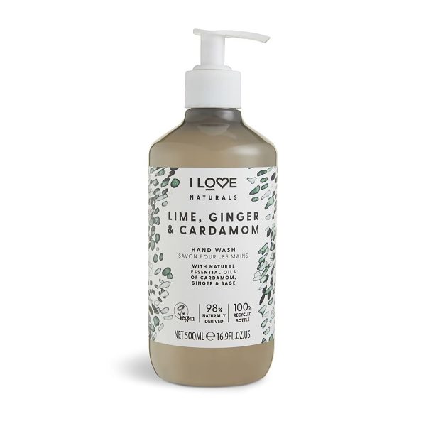 I Love, Naturals Collection, Lime, Ginger & Cardamom, Cleansing, Liquid Soap, For Hands, 500 ml - Unisex