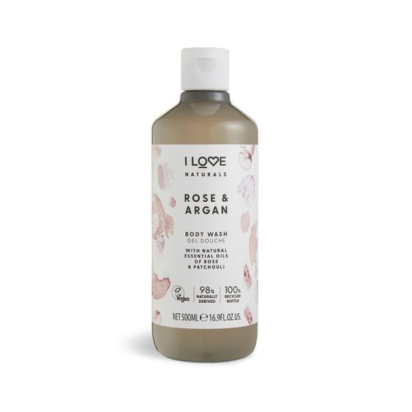 I Love, Naturals Collection, Vegan, Hydrating, Rose & Argan, Body Wash, 500 ml - Unisex