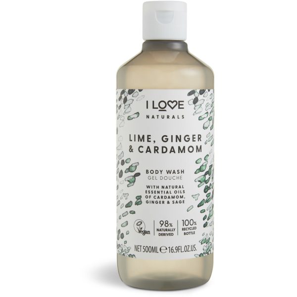 I Love, Naturals Collection, Vegan, Nourishing, Lime, Ginger & Cardamom, Body Wash, 500 ml - Unisex