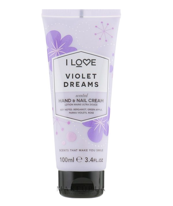 I Love, Signature Collection, Moisturizing, Hand & Nail Cream, Violet Dreams, 100 ml - Unisex