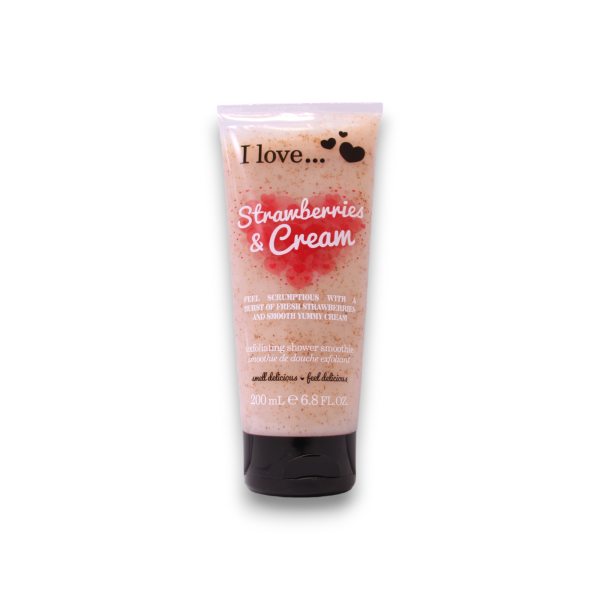 I Love, Strawberries & Cream, Exfoliating, Shower Gel, 200 ml - Unisex