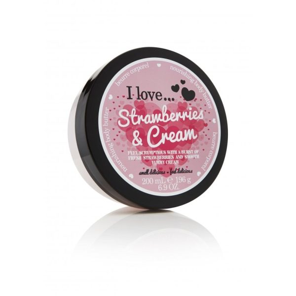 I Love, Originals, Hydrating, Strawberries & Cream, Body Butter, 200 ml - Unisex