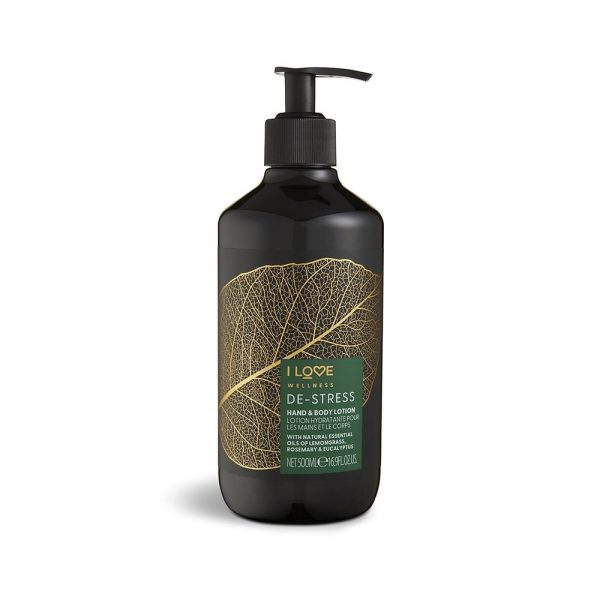 I Love, Wellness De-Stress, Vegan, Moisturizing & Softening, Rosemary, Eucalyptus & Lemongrass, Lotion, For Hands & Body, 500 ml - Unisex