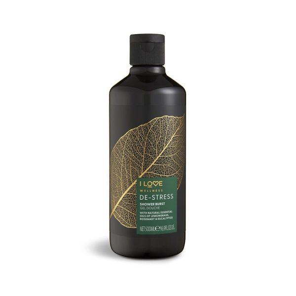 I Love, Wellness De-Stress, Vegan, Rosemary, Eucalyptus & Lemongrass, Cleansing, Shower Gel, For All Skin Types, 500 ml - Unisex