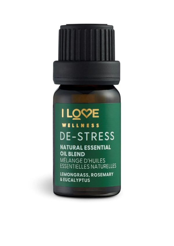 I Love, Wellness De-Stress, Lemongrass, Rosemary, Rucalyptus and Lavandin, Essential Oil, 10 ml - Unisex