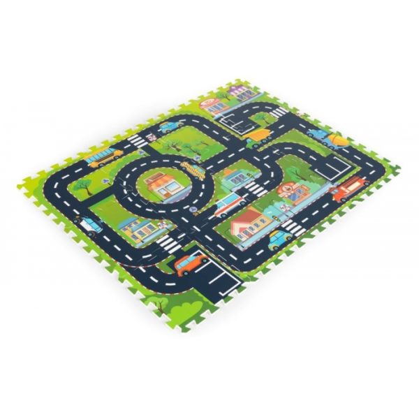 Salteluta de joaca tip puzzle, 12 elemente, iPlay 0121 - City - imagine 2