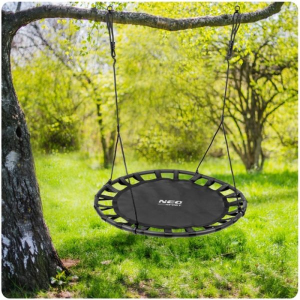 Leagan tip cuib pentru copii XXL, 120 cm, 150 kg, Neo-Sport 1032, Negru - imagine 6