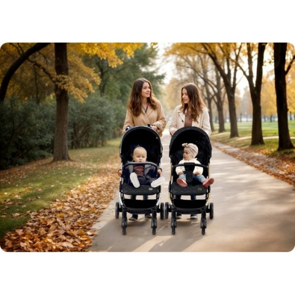 Carucior sport pentru copii, 78 x 33 x 104 cm, Nukido Paseo 716000 - Negru - imagine 12