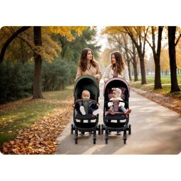 Carucior sport pentru copii, 78 x 33 x 104 cm, Nukido Paseo 716004 - Roz - imagine 11