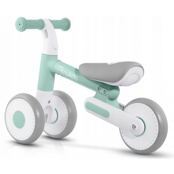 Bicicleta fara pedale pentru copii, 51 x 18.5 x 36 cm, roti EVA, Nukido NK-603 - Mint - imagine 8