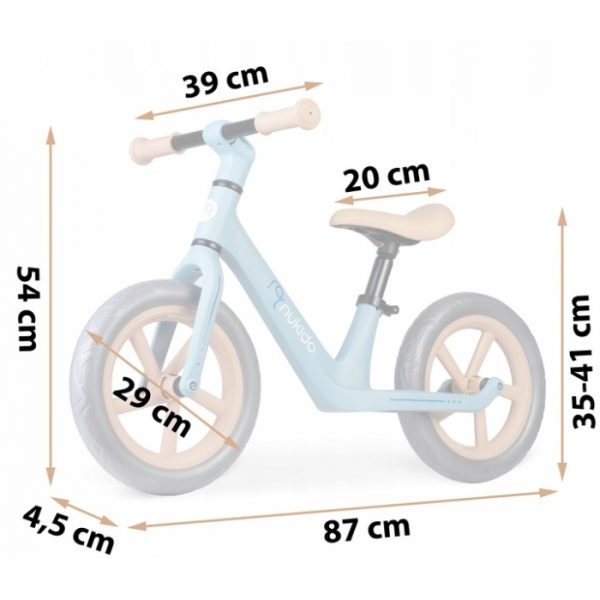 Bicicleta fara pedale pentru copii, 87 x 39 x 54 cm, roti EVA, Light Flee Nukido NK-604 - Albastru - imagine 6