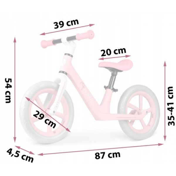 Bicicleta fara pedale pentru copii, 87 x 39 x 54 cm, roti EVA, Light Flee Nukido NK-604 - Roz - imagine 6