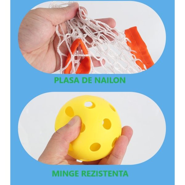 Joc Spikeball, Flippy, Joc in 2, pentru Plaja, Parcuri, Interior, 2 Plase, 2 Mingi, Multicolor - imagine 2