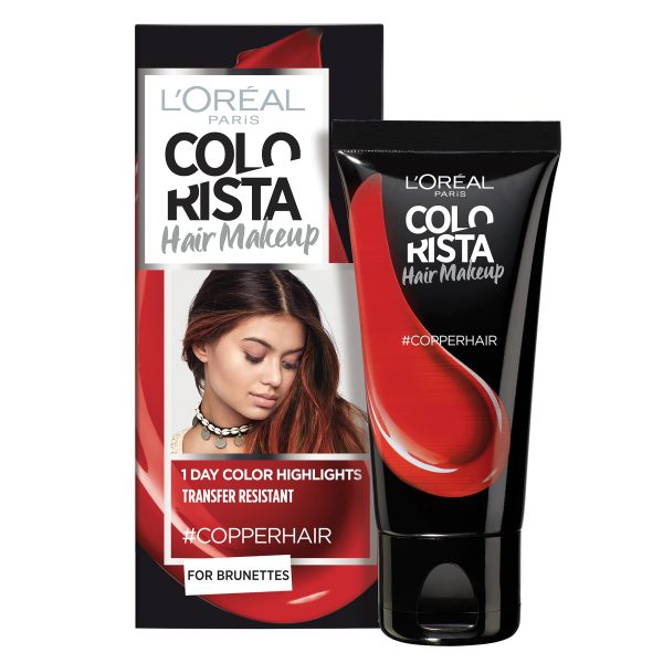 L'Oreal Paris, Colorista Hair Makeup, Semi-Permanent Hair Dye, #COPPERHAIR, 30 ml - For Women