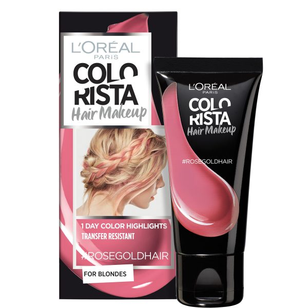 L'Oreal Paris, Colorista Hair Makeup, Semi-Permanent Hair Dye, #ROSEGOLDHAIR, 30 ml - For Women