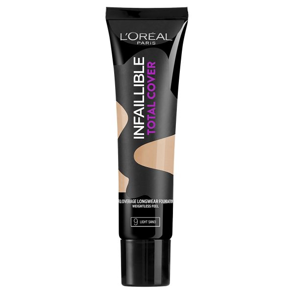 L'Oreal Paris, Infaillible Total Cover, Long Wearing, Cream Foundation, 9, Light Sand, 35 g - For Women