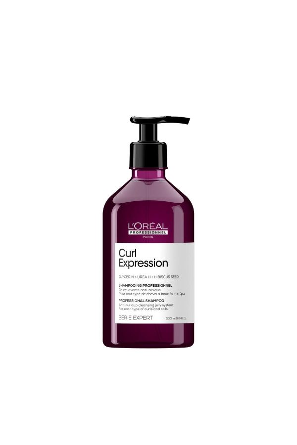 L'Oreal Professionnel, Serie Expert Curl Expression, Glycerin + Urea H + Hibiscus Seed, Hair Shampoo, Anti-Buildup, 500 ml - For Women