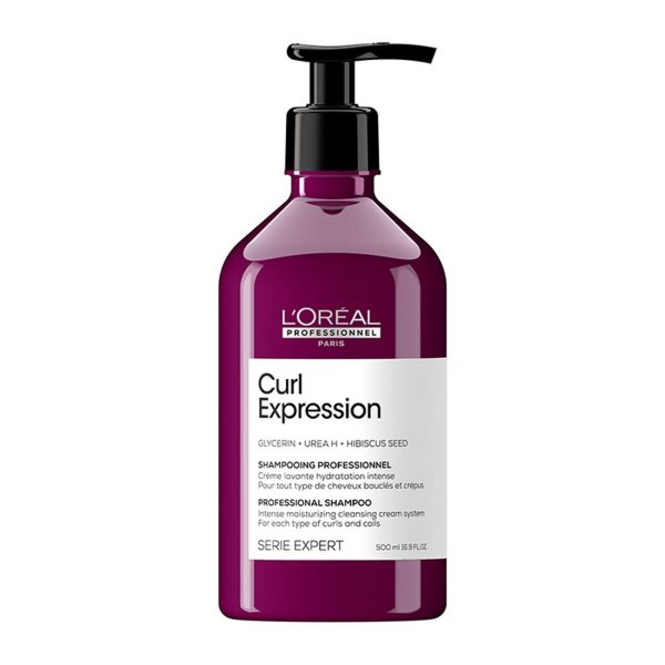 L'Oreal Professionnel, Serie Expert Curl Expression, Glycerin + Urea H + Hibiscus Seed, Hair Shampoo, Intense Moisturizing, 500 ml - For Women