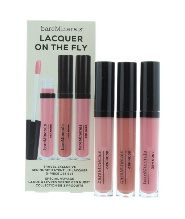 Lacquer On The Fly Set BareMinerals: Gen Nude, Liquid Lipstick, Cant Even, 3.7 ml + Gen Nude, Liquid Lipstick, Dahling, 3.7 ml + Gen Nude, Liquid Lipstick, Major, 3.7 ml - For Women