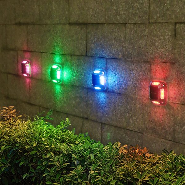 Lampa solara LED pentru gradina Flippy, 8 LED-uri, prindere de perete sau impamantare, IP65, forma patrat, material ABS si Policarbonat, 9 x 9 cm, baterie 1.2V, 600 mah, multicolor - imagine 2