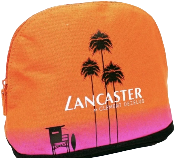 Lancaster, Sun Beauty, Material, Textile Bag, Toiletry, Orange, For Women, 25 X18 cm - For Women