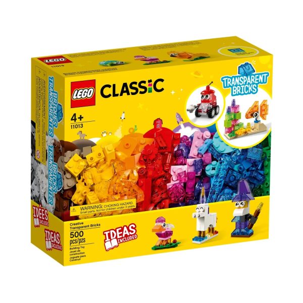 Lego, Classic, Creative Transparent Bricks, Construction Set, 11013, Unisex, 4+ years, 500 pcs - Unisex