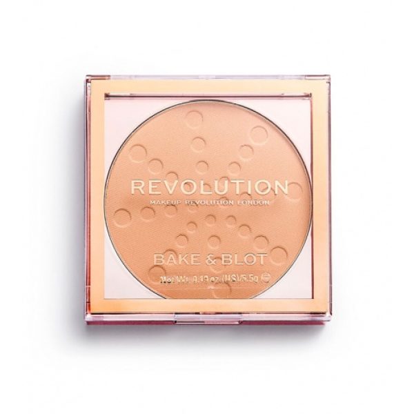 Makeup Revolution, Bake & Blot, Compact Powder, Beige, 5.5 g - For Women