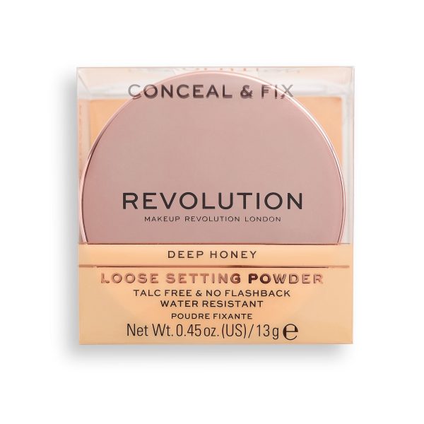 Makeup Revolution, Conceal & Fix, Vegan, Loose Setting Powder, Deep Honey, 13 g - For Women