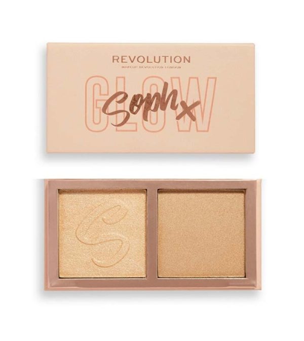 Makeup Revolution, Duo Soph X, Brightening, Highlighter Powder, Cookies & Cream, 9 g - For Women