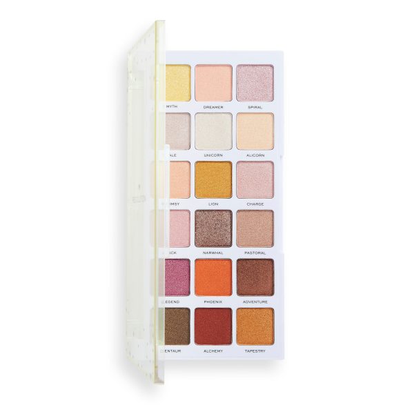 Makeup Revolution, I Heart Revolution, Eyeshadow Palette, Unicorn Heart Glow, 18 Shades, 18 g - For Women