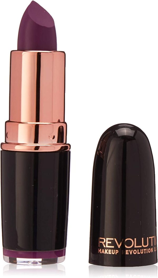 Makeup Revolution, Iconic Pro Lipstick, Cream Lipstick, Liberty Matte Purple, 3.2 g - For Women